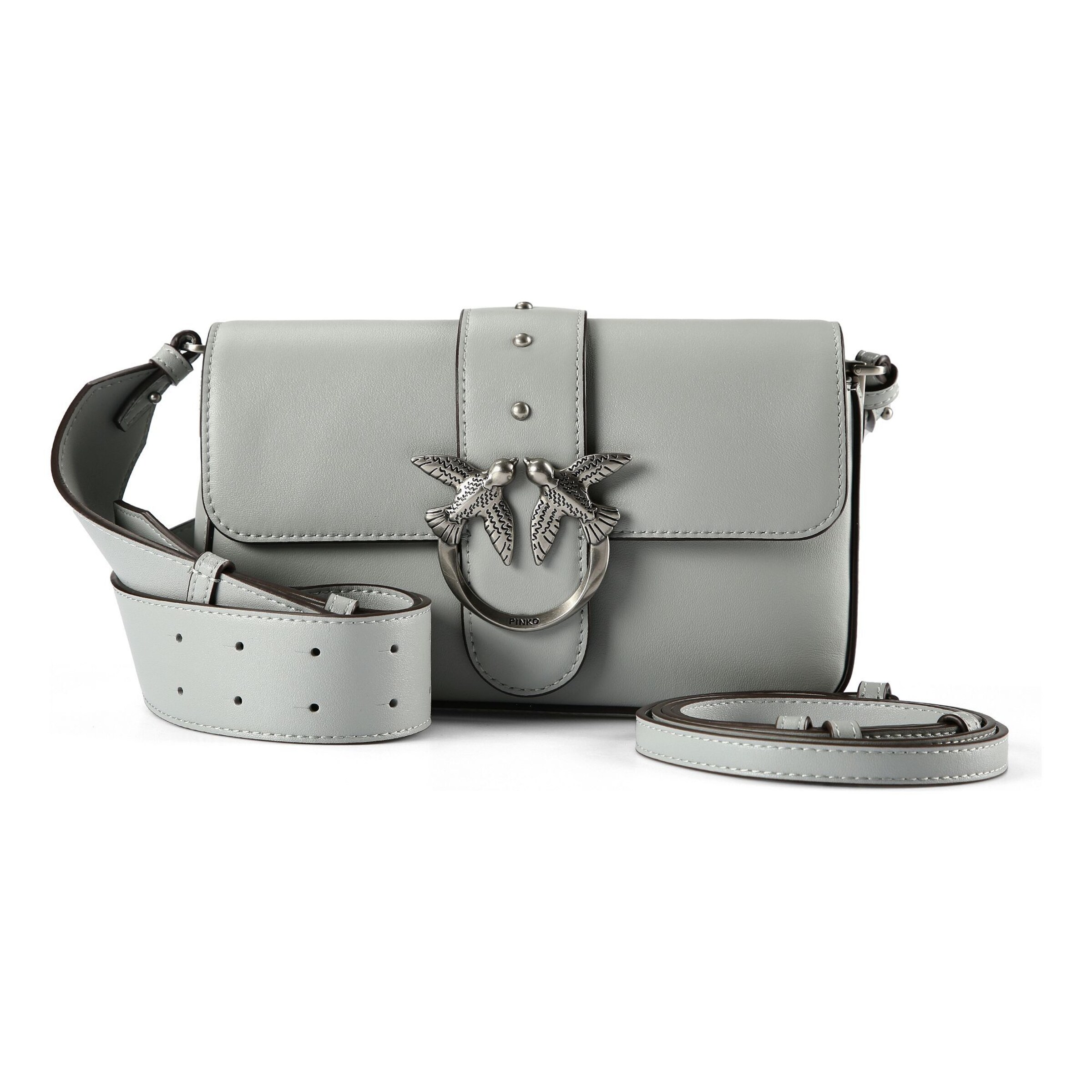 PINKO Schoudertas 'Love One' in Grijs: voorkant