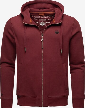 STONE HARBOUR Zip-Up Hoodie 'Billy Joy' in Red: front