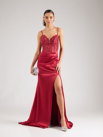 LUXUAR Iltapuku värissä punainen: etupuoli