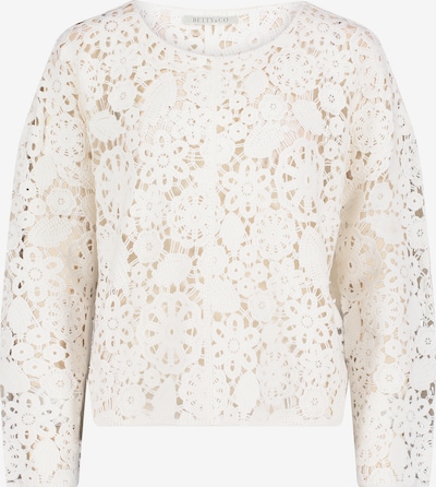Betty & Co Lochstrick-Pullover mit U-Boot-Ausschnitt in creme, Produktansicht