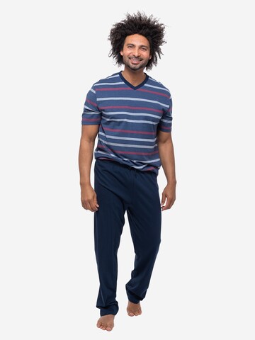 Ammann Short Pajamas 'Night & Home Cotton' in Blue