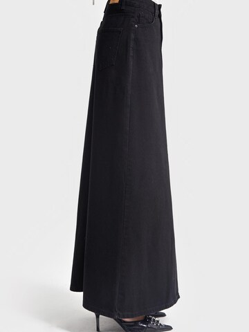 IT'S BASIC Rok 'Maxi Denim Skirt' in Zwart