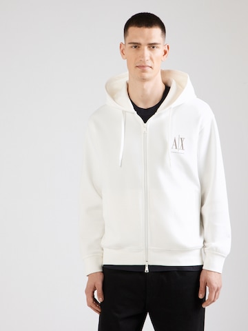 ARMANI EXCHANGE Ζακέτα φούτερ σε λευκό: μπροστά