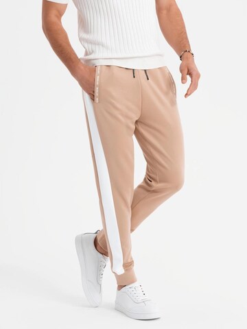 Ombre Regular Sports trousers 'OM-PASK-0229' in Beige