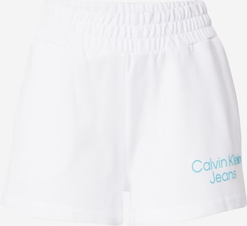 Calvin Klein Jeans Loosefit Nadrág 'Institutional' - fehér: elől