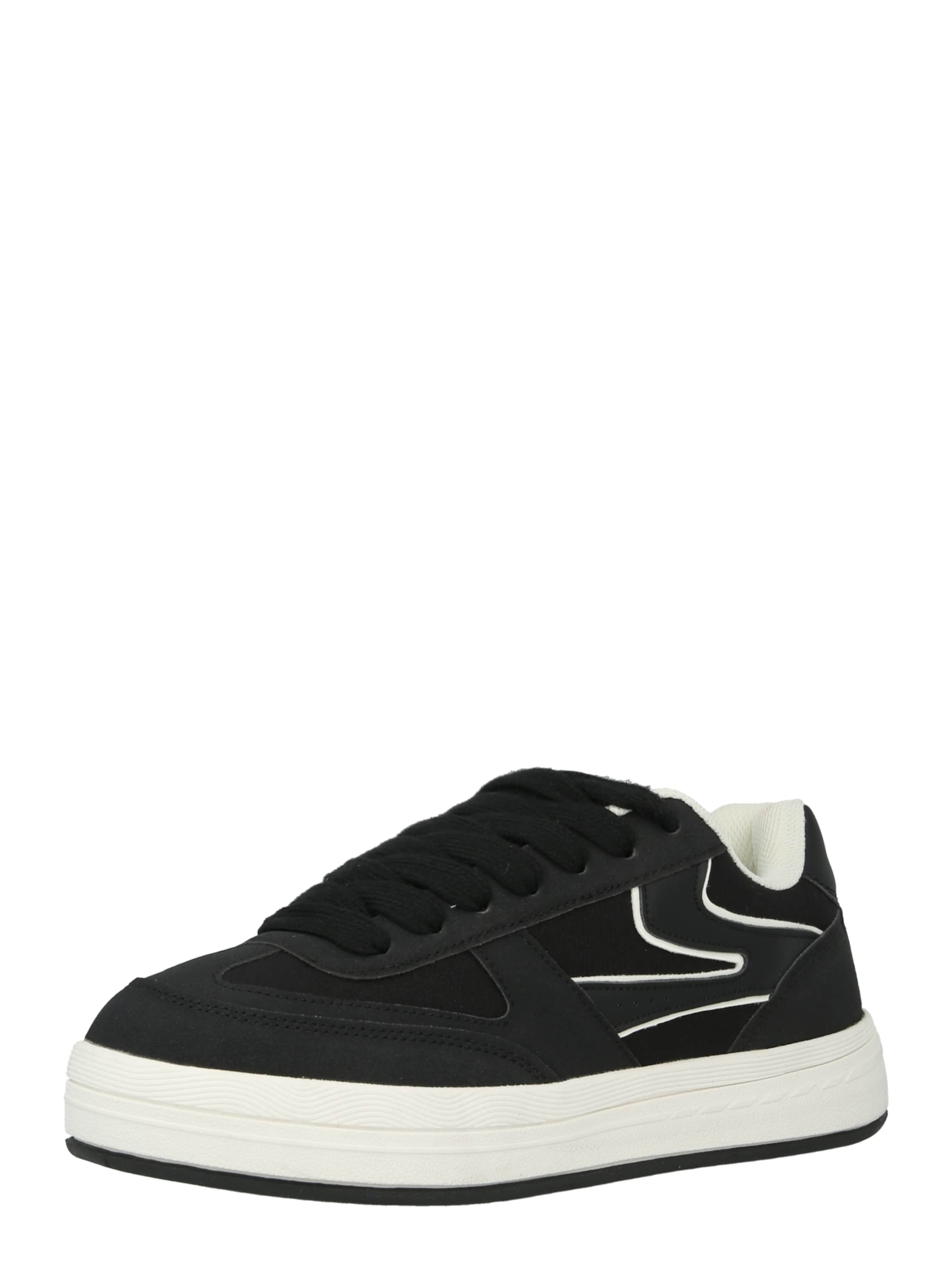 Bershka Rövid szárú sportcipők - fekete: elől