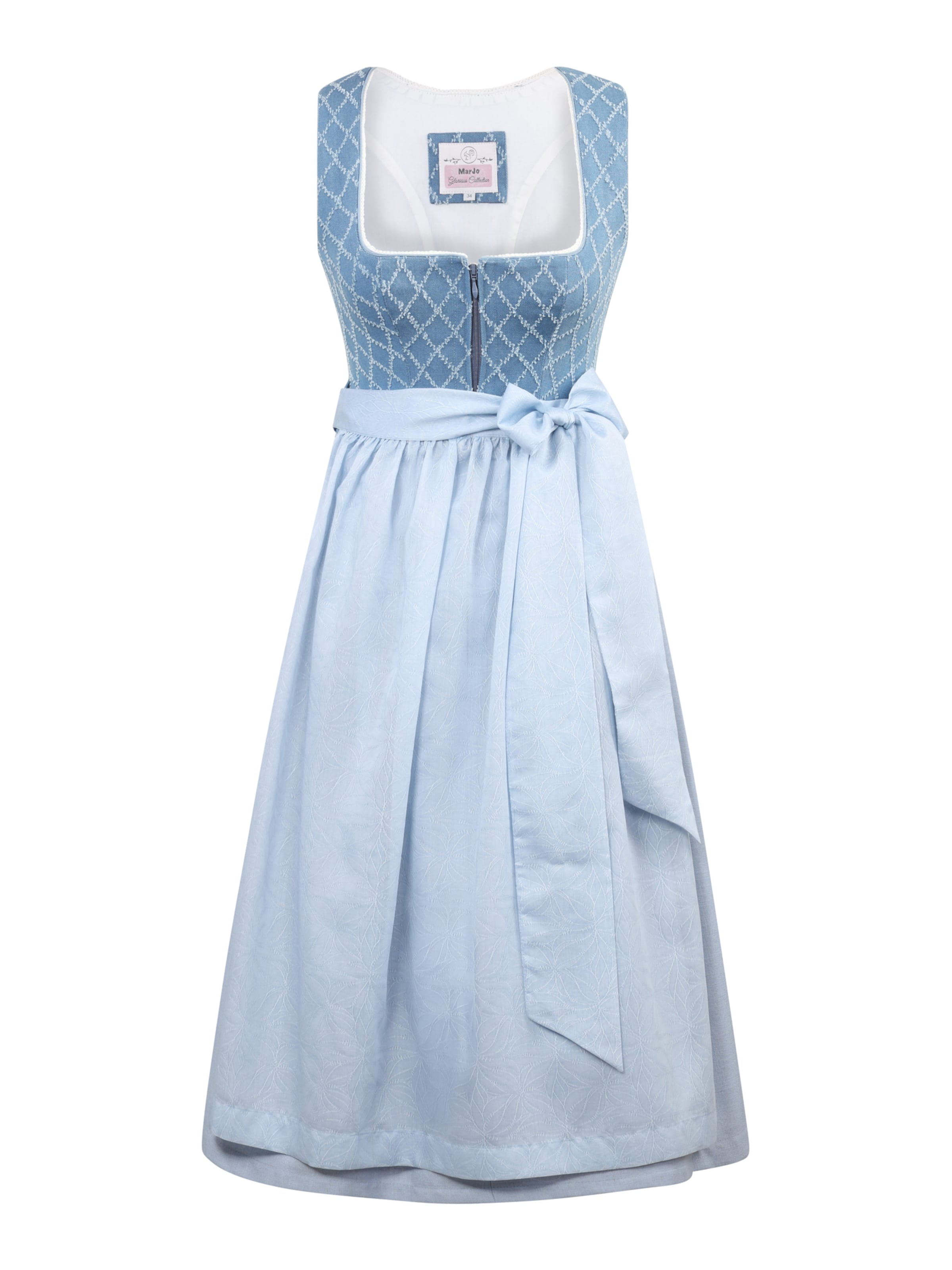 MARJO Dirndl 'GY-12-Nebelberg' i 34 i royalblå / ljusblå, Produktvy