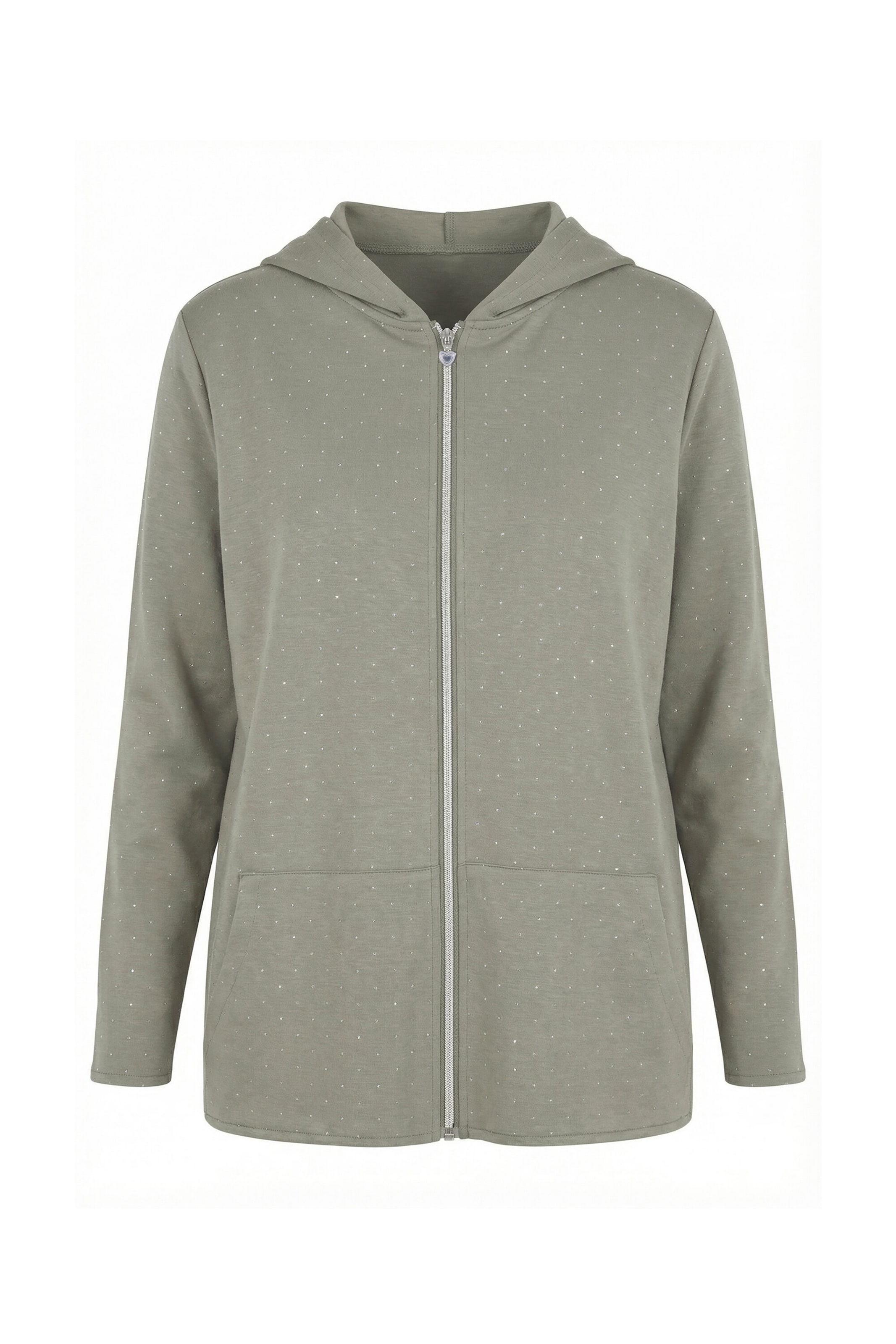 MIAMODA Sweatjacke in Grün: Vorderseite