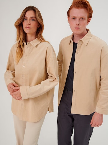 ABOUT YOU x Swalina&Linus Regular fit Button Up Shirt 'Sammy' in Beige