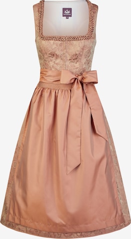 SPIETH & WENSKY Dirndl 'Hadema' in Midilänge in Orange: Vorderseite