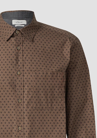 s.Oliver Comfort Fit Hemd in Braun