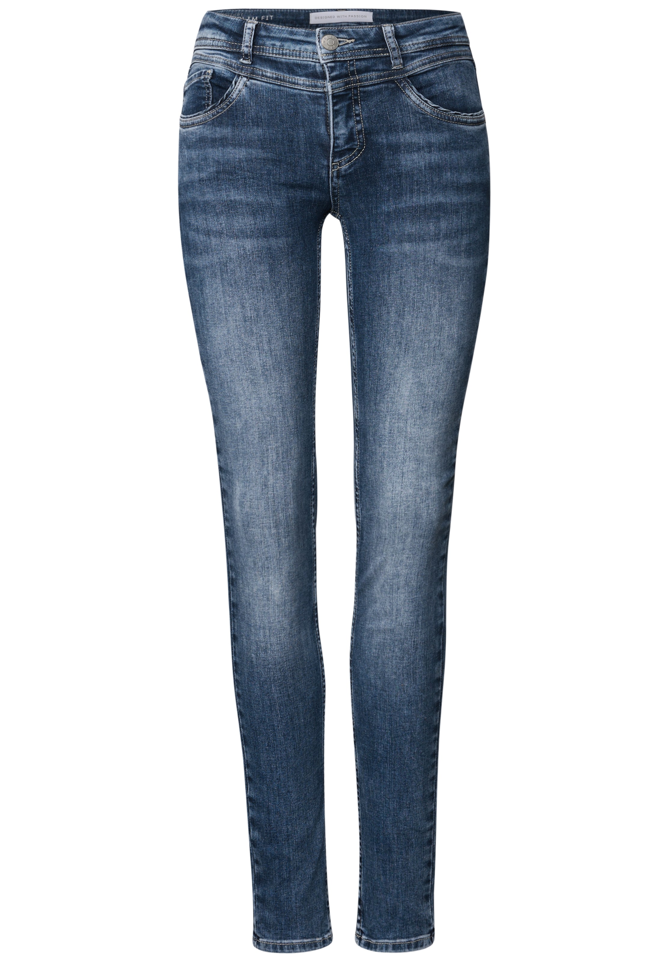 STREET ONE Slimfit Jeans in Blau: Vorderseite