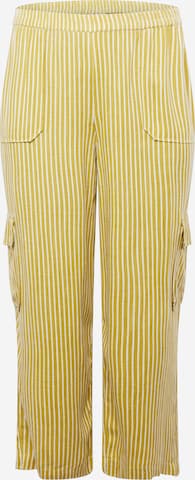 Noisy May Curve Wide leg Cargo Pants 'LEILANI' in Yellow: front