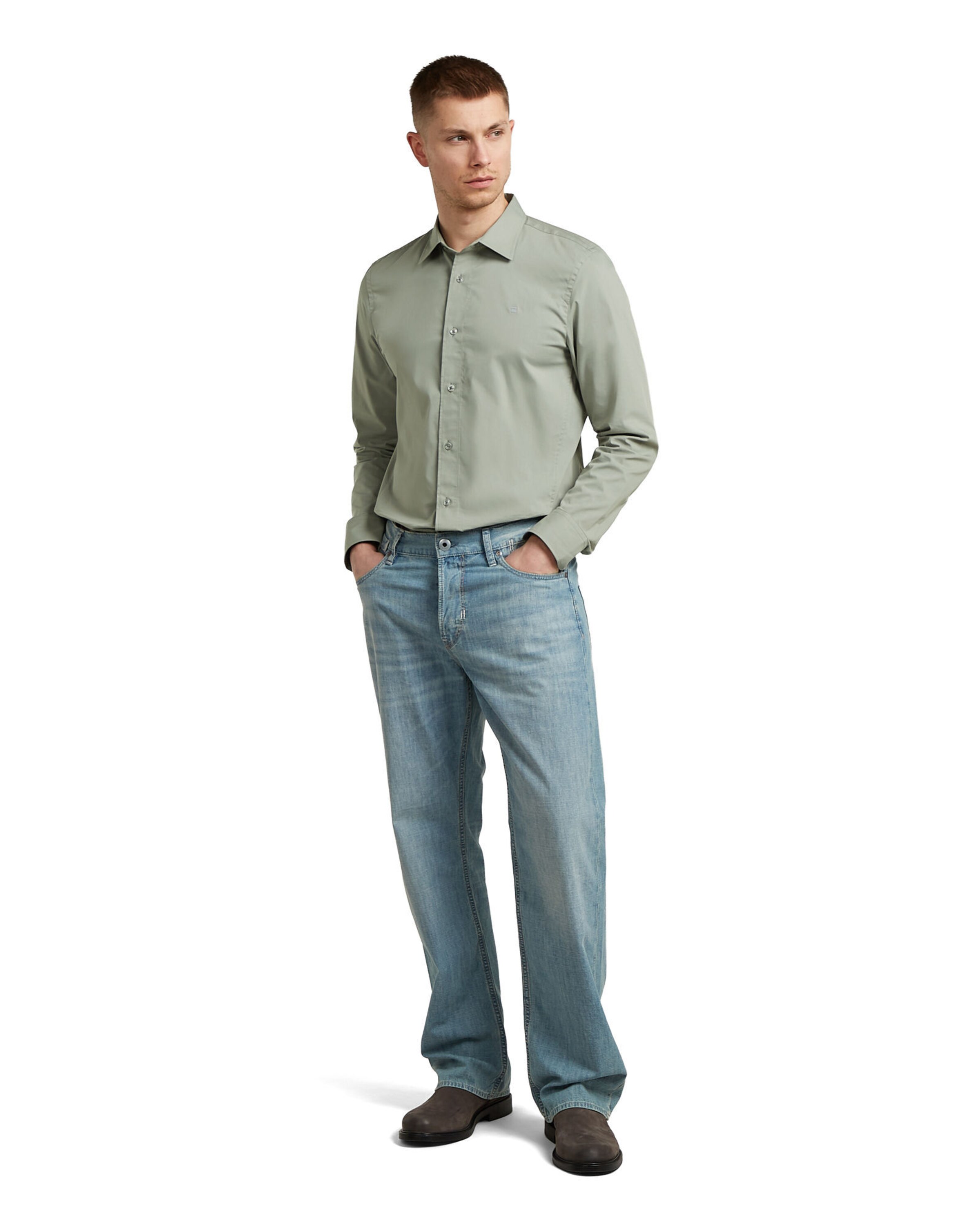 G-STAR Slim fit Zakelijk overhemd 'Uniform Slim Shirt' in Groen