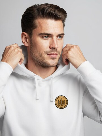 Neverless Sweatshirt 'Bäume Badge 1' in Weiß
