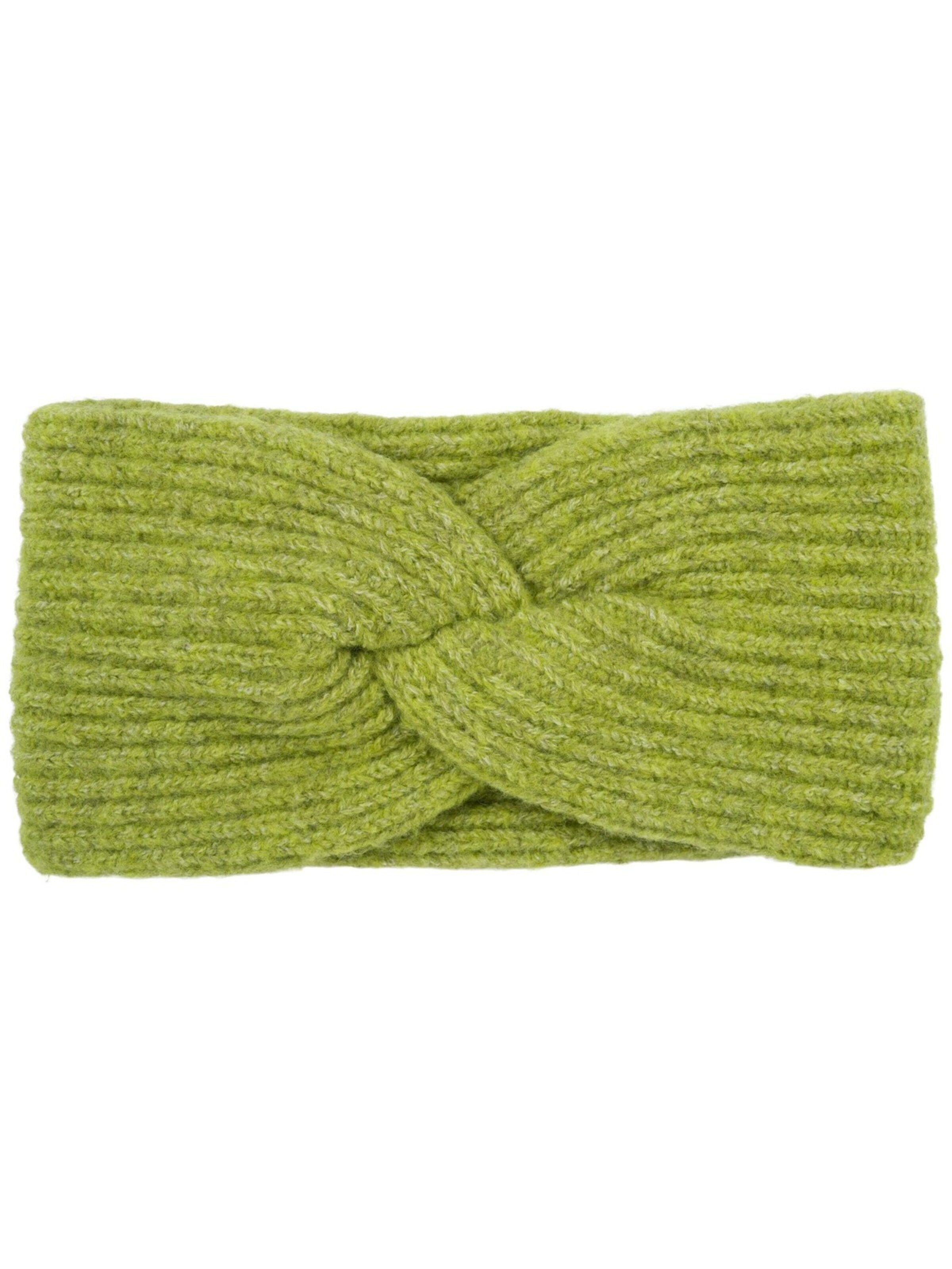 styleBREAKER Headband 'Strick Stirnband Rippenmuster Twist Knoten' in Green: front