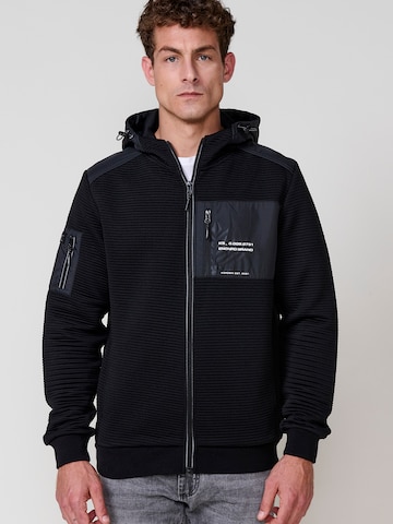 KOROSHI Sweatjacke in Schwarz: Vorderseite