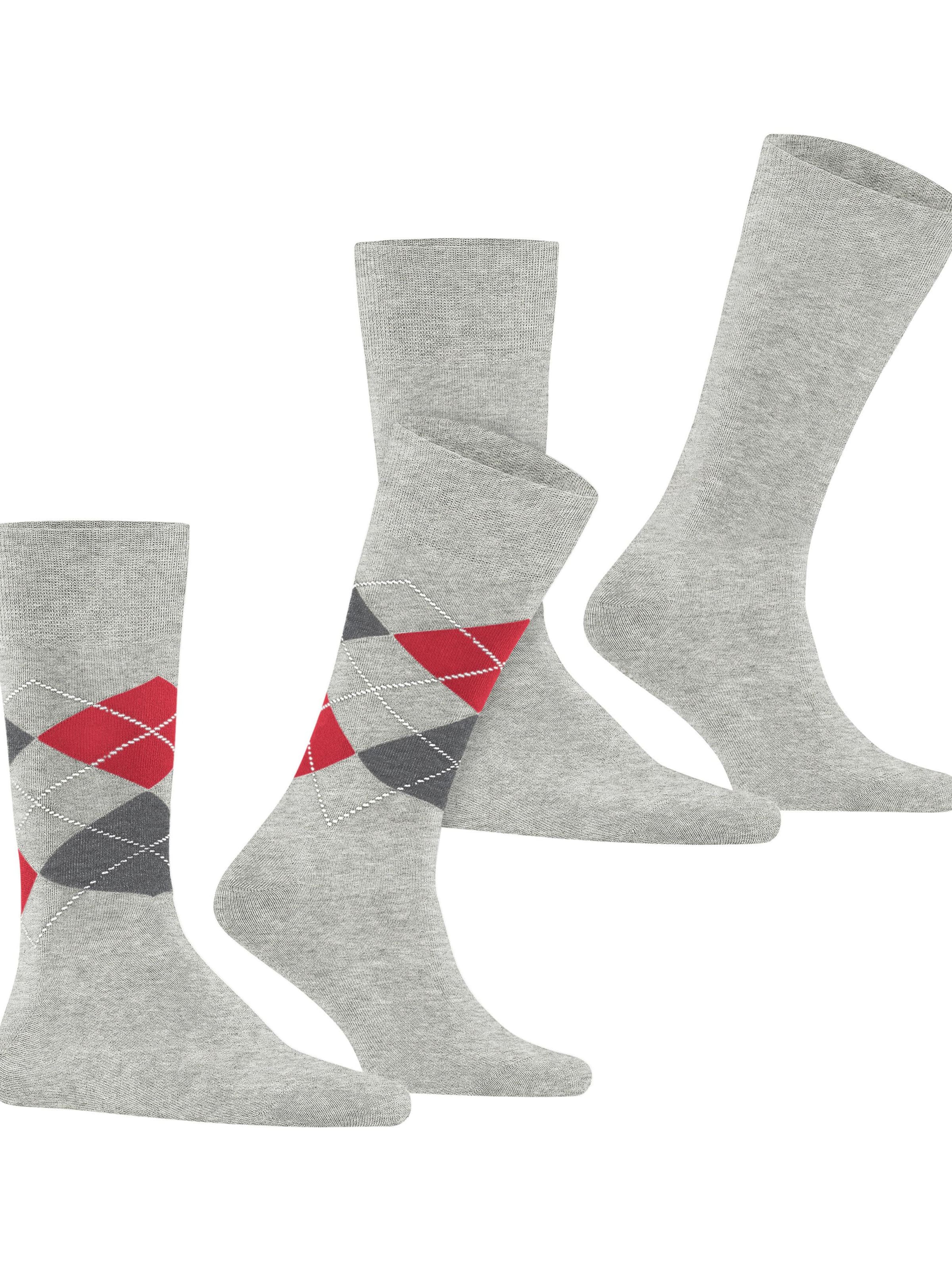 BURLINGTON Socks 'Everyday Argyle Mix 2-Pack' in Grey