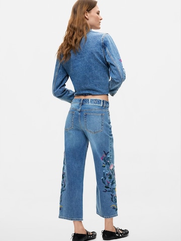 Desigual Wide leg Jeans 'Flower' i blå