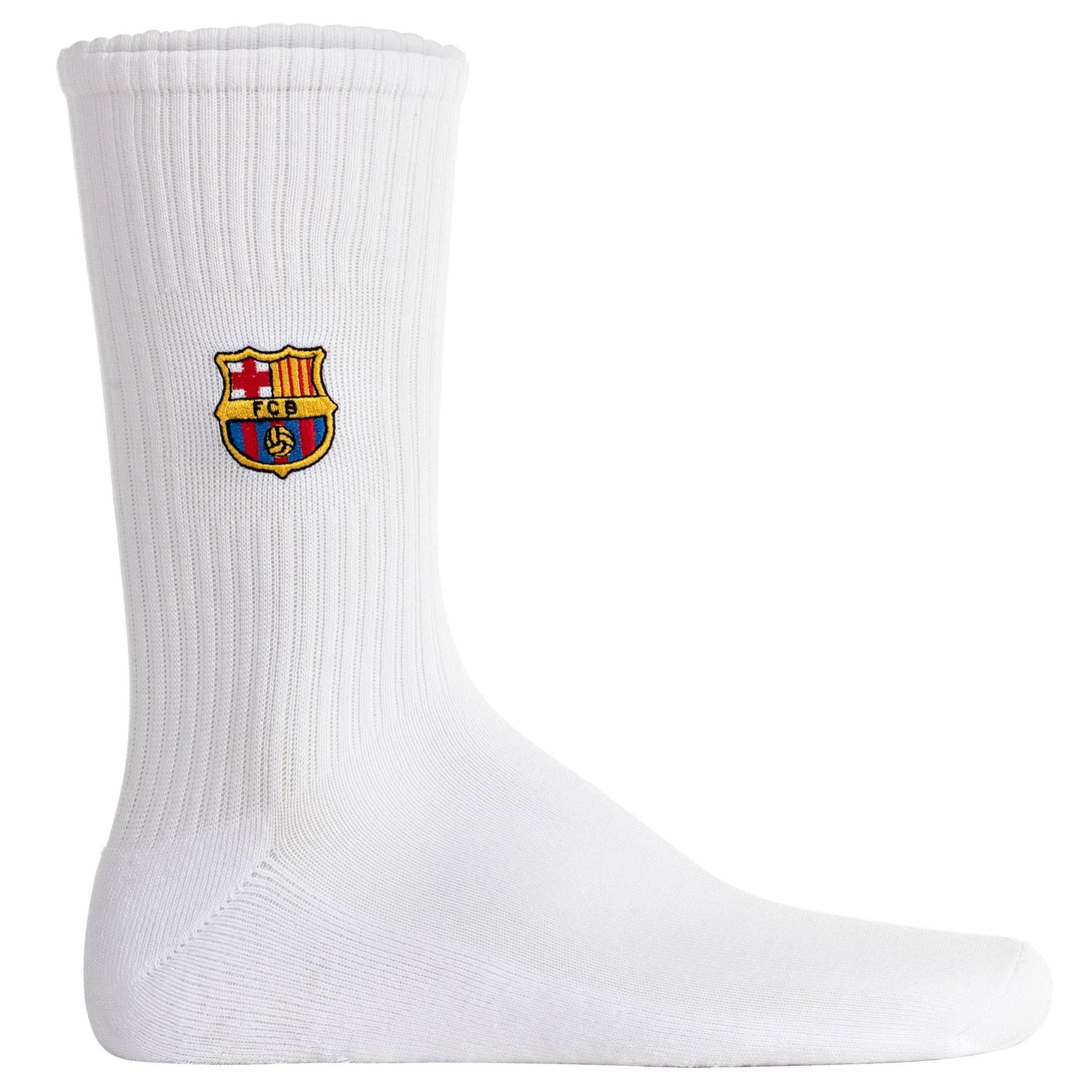 FC Barcelona Socken in Weiß: Vorderseite