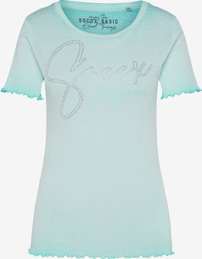 Soccx Basic Rippshirt mit Logo aus Schmucksteinen in XS in hellblau, Produktansicht
