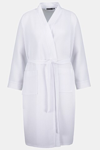 Ulla Popken Long Bathrobe in White: front