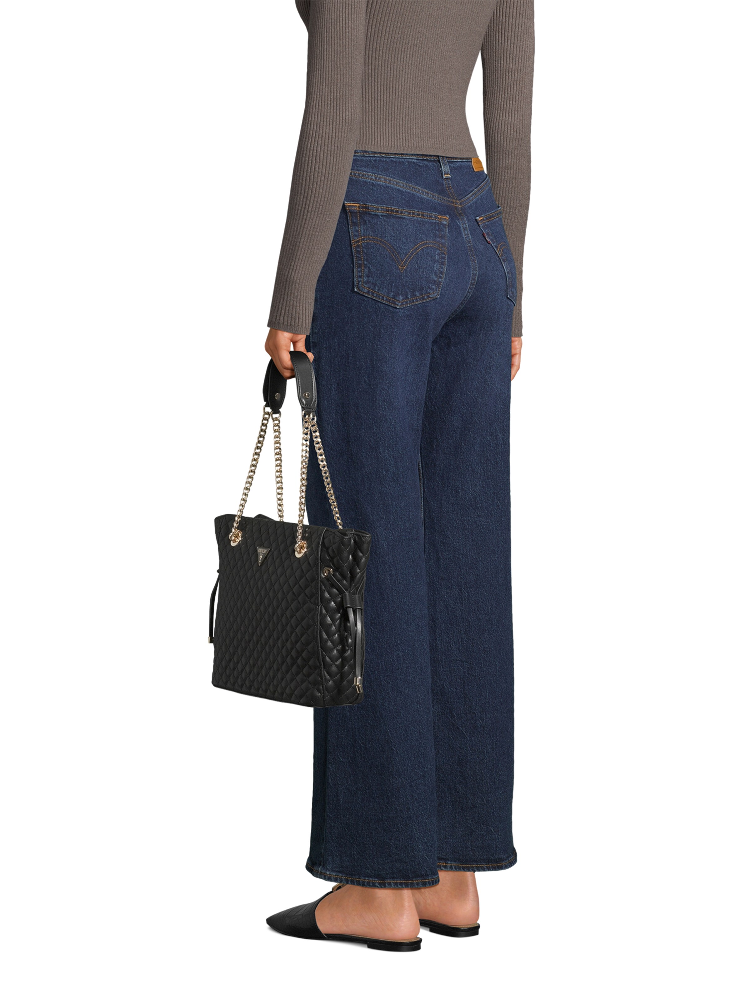 GUESS Shopper 'EVERLEE TOTE' in Black: front