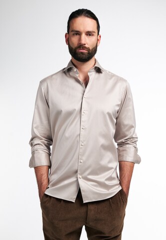 ETERNA Slim fit Button Up Shirt in Beige: front