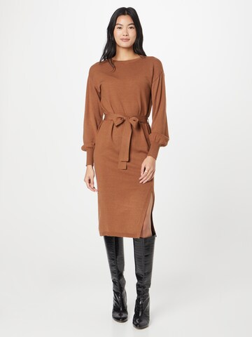 VILA Knitted dress 'Evie' in Brown: front