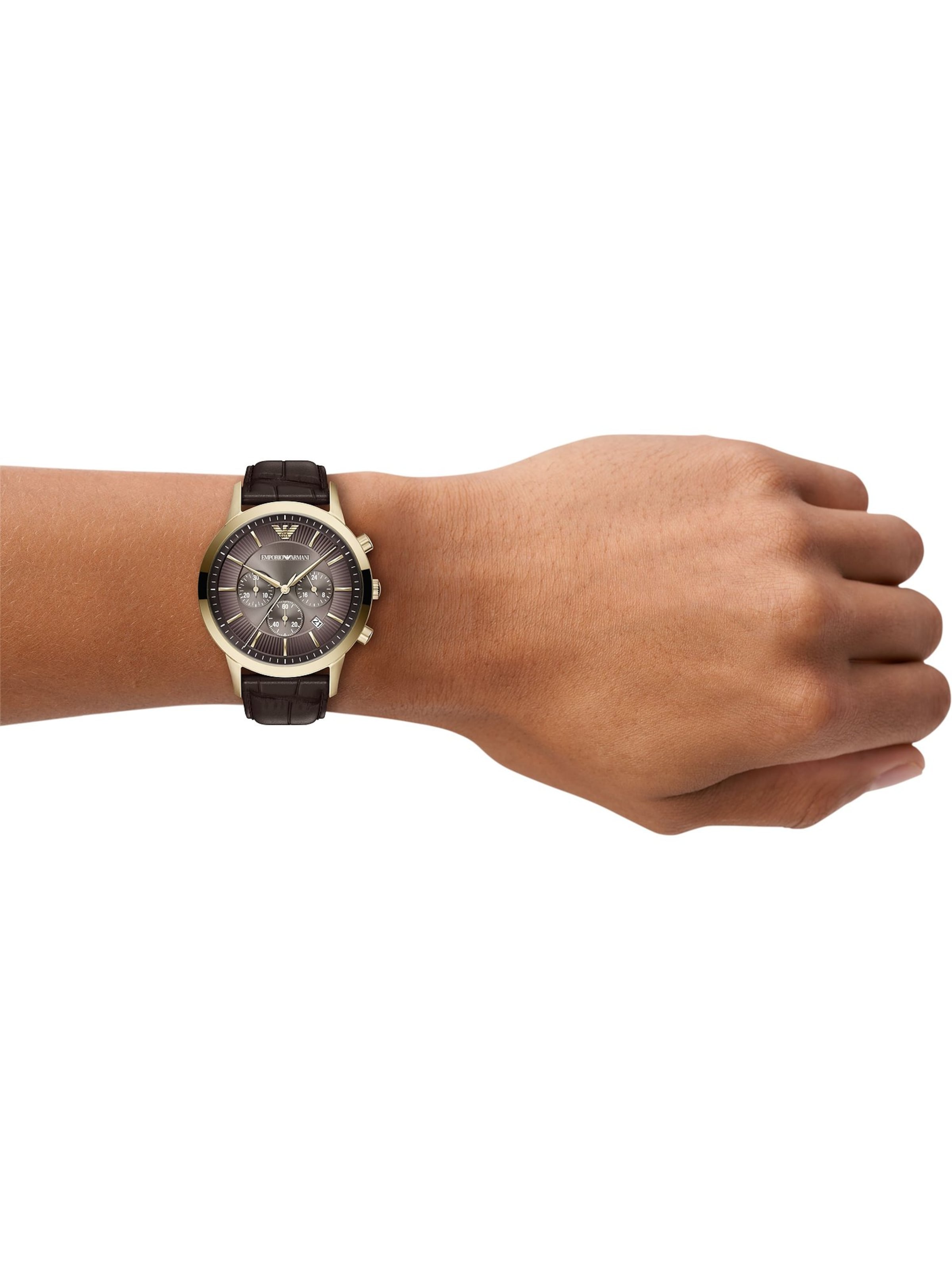 Emporio Armani Uhr in Braun: Vorderseite