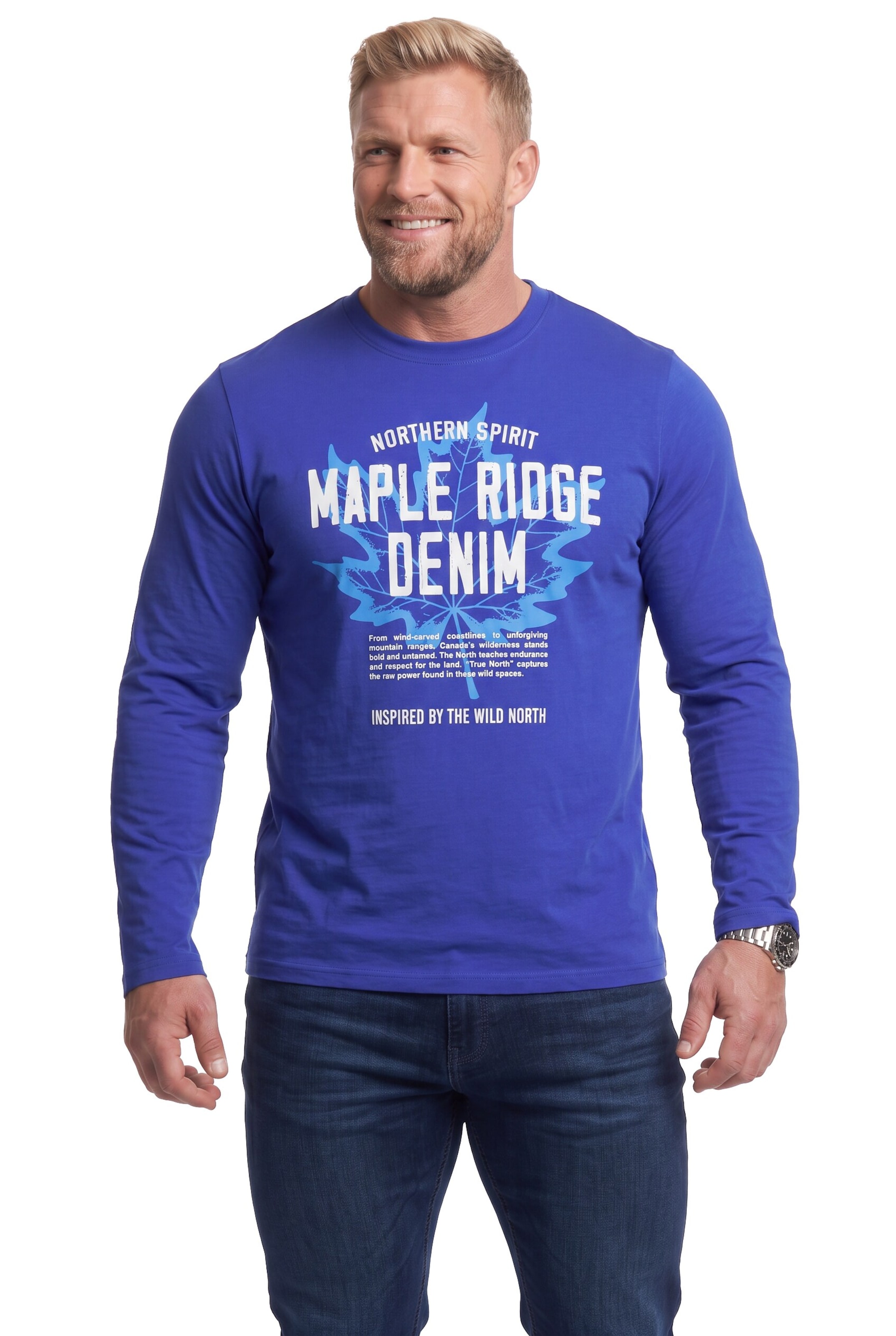 Men Plus Shirt in Blue: front