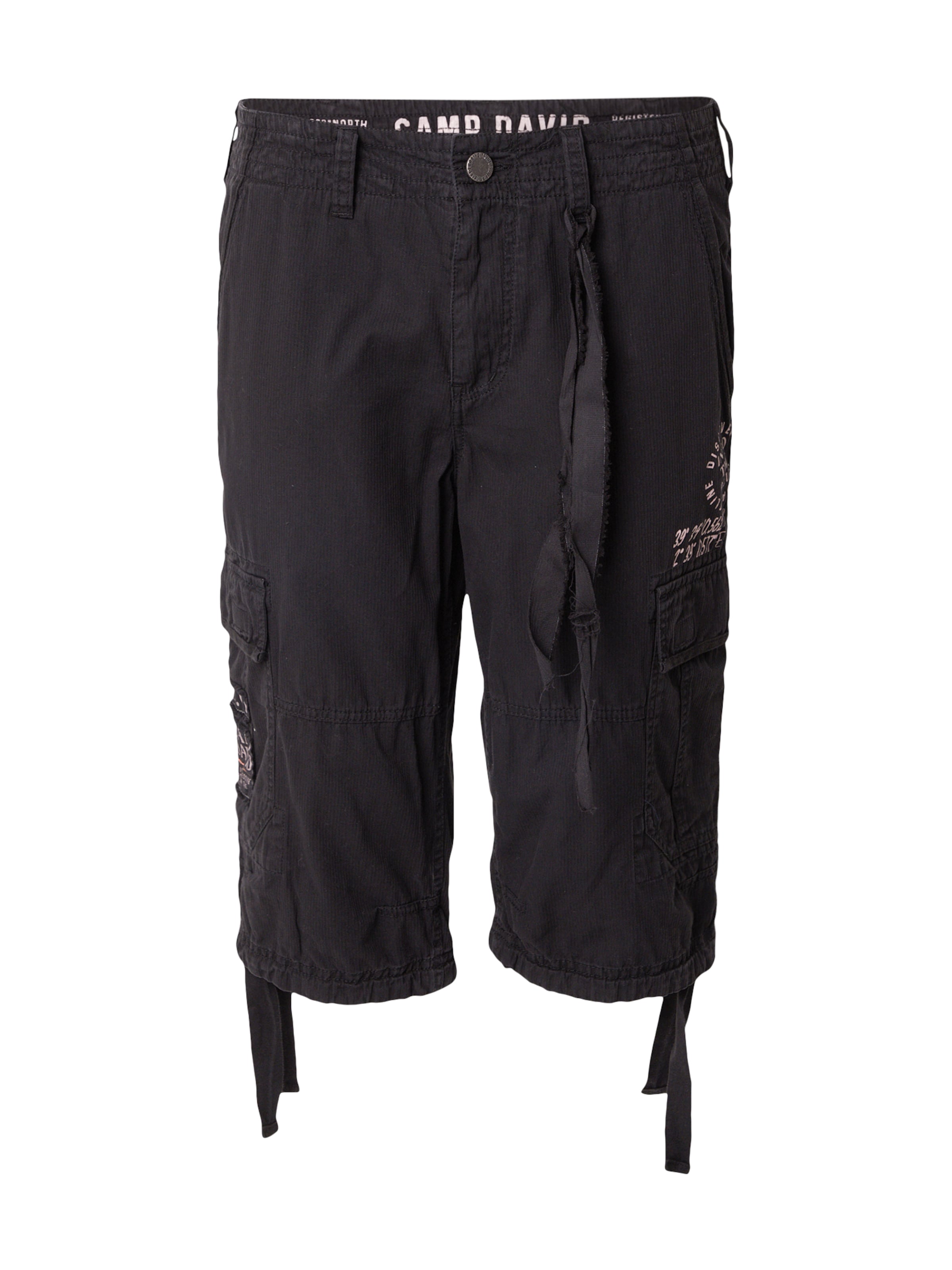 Regular Pantalon cargo CAMP DAVID en noir : devant