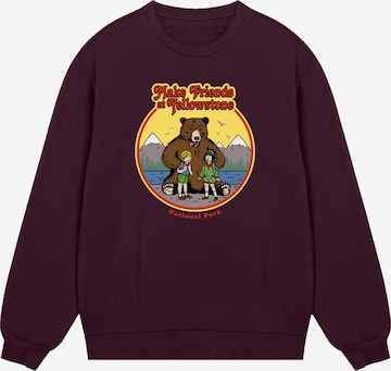 F4NT4STIC Sweatshirt 'US National Parks Make Friends At Yellowstone' in Red: front