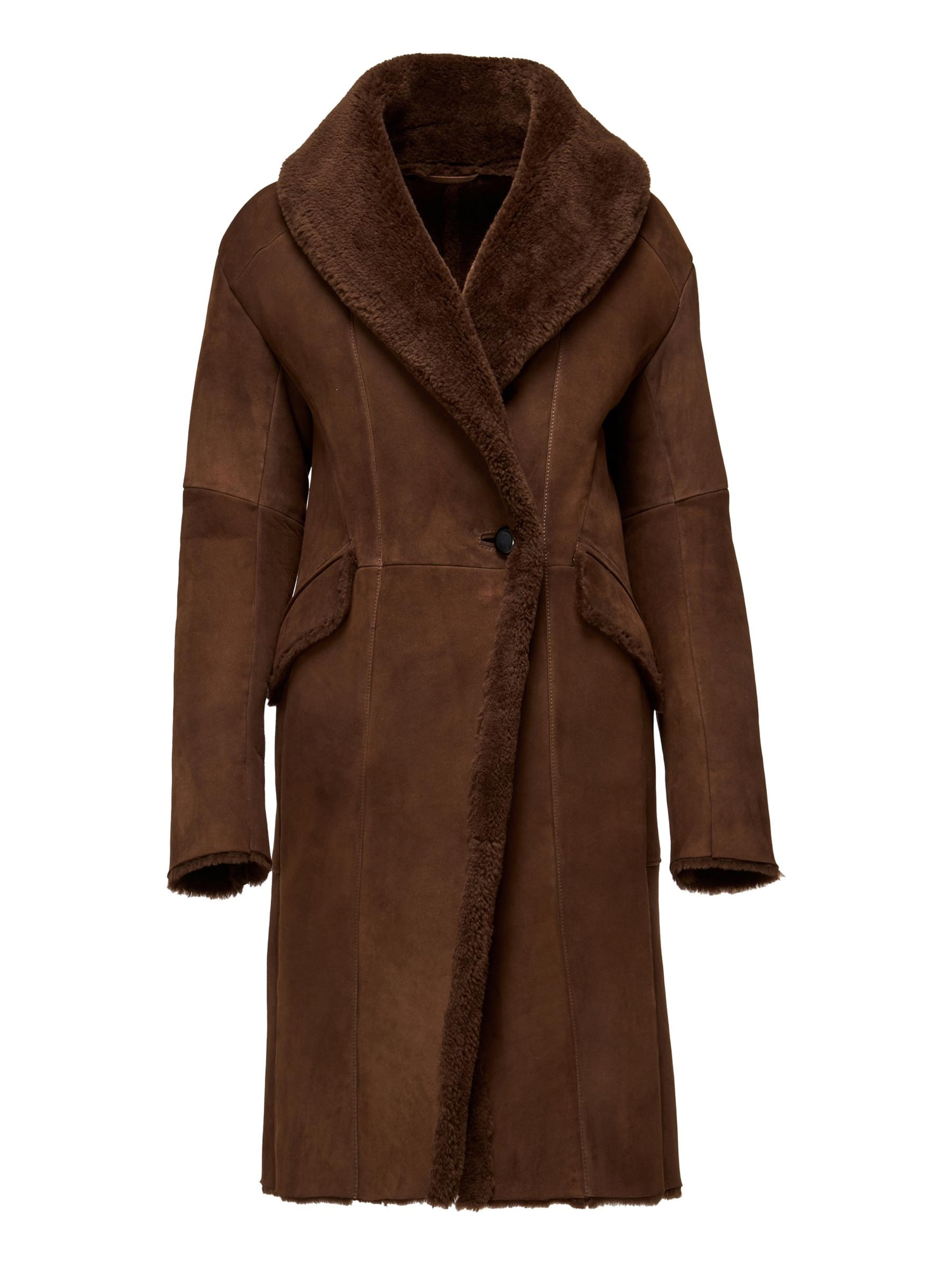 V S P Vinterfrakke 'Murielle' i brun: forside