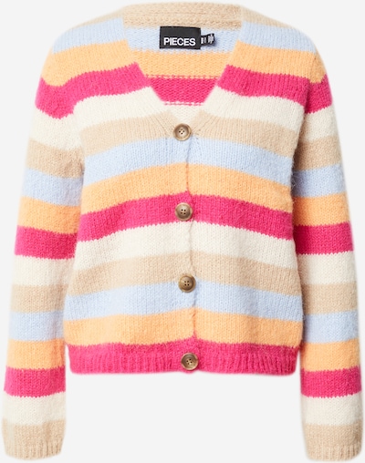 PIECES Cardigan 'TASCHA' i beige / lyseblå / abrikos / pink, Produktvisning