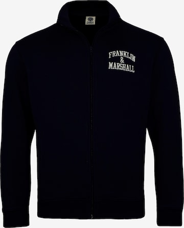 FRANKLIN & MARSHALL Zip-Up Hoodie in Black: front