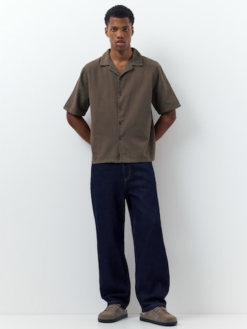 Pull&Bear Regular Fit Hemd in Braun: Vorderseite