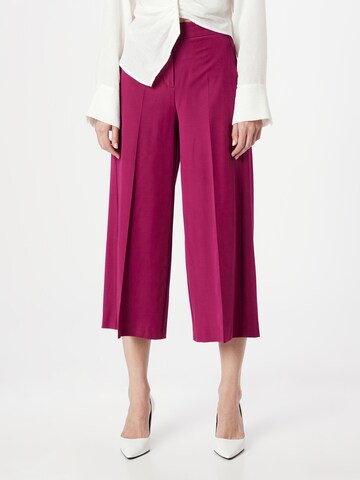 COMMA Wide Leg Bukser med fals i pink: forside