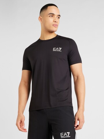 EA7 Emporio ArmaniTehnička sportska majica - crna boja: prednji dio