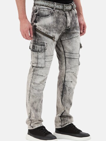 CIPO & BAXX Regular Jeanshose 'CD679', Straight Leg in trendiger Used-Optik in Grau