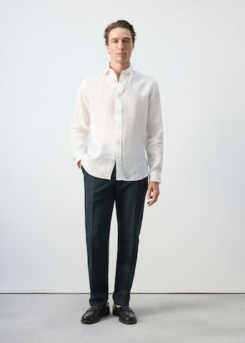 MANGO MAN Regular Pleated Pants 'Hans' in Blue