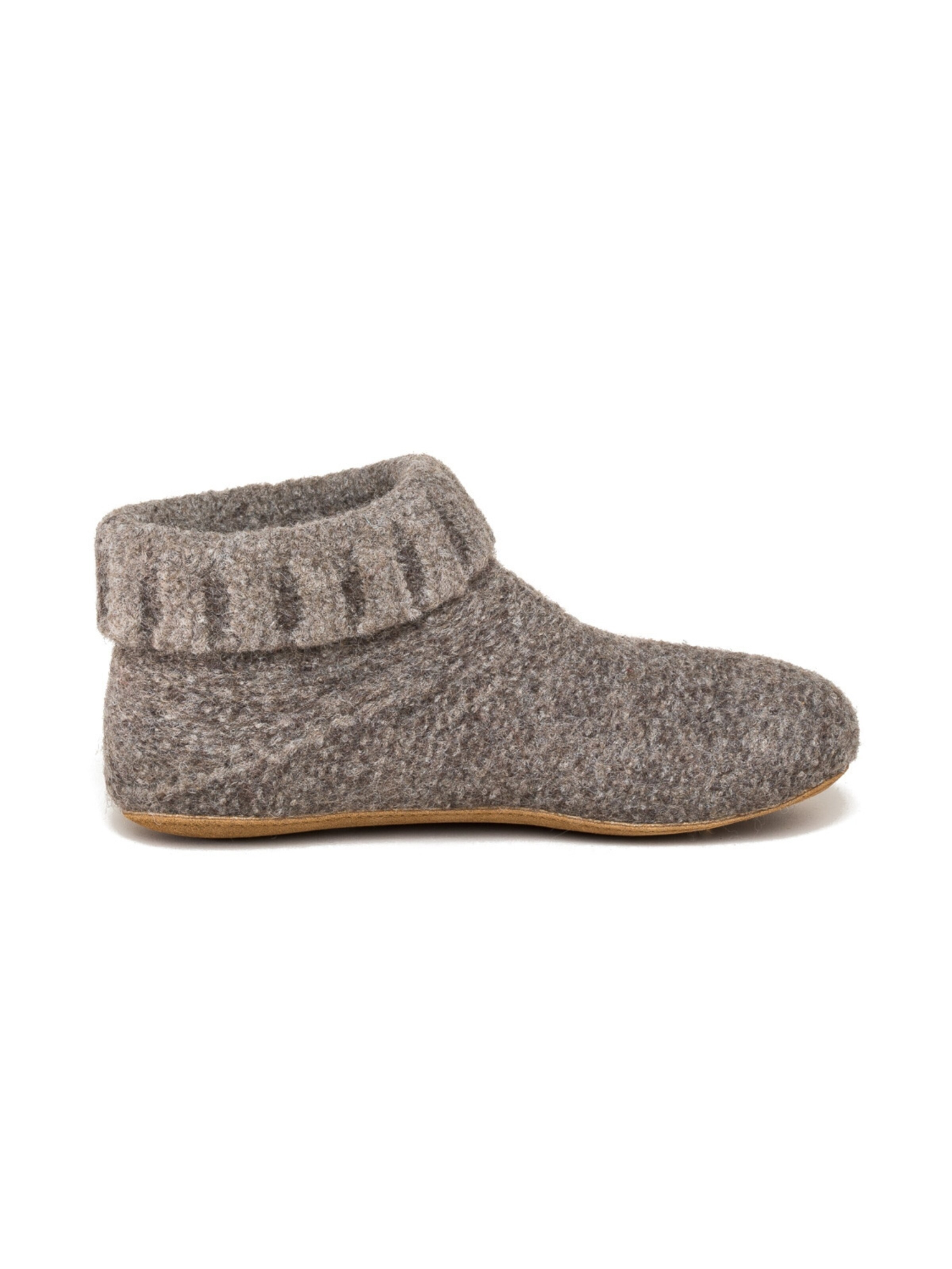 Gottstein Slippers 'Hüttenschuhe Knit Boot' in Brown