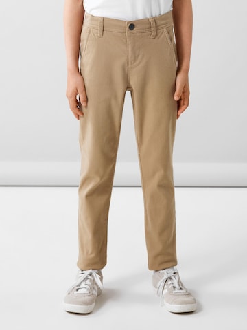 NAME IT Regular Pants 'Silas' in Brown: front