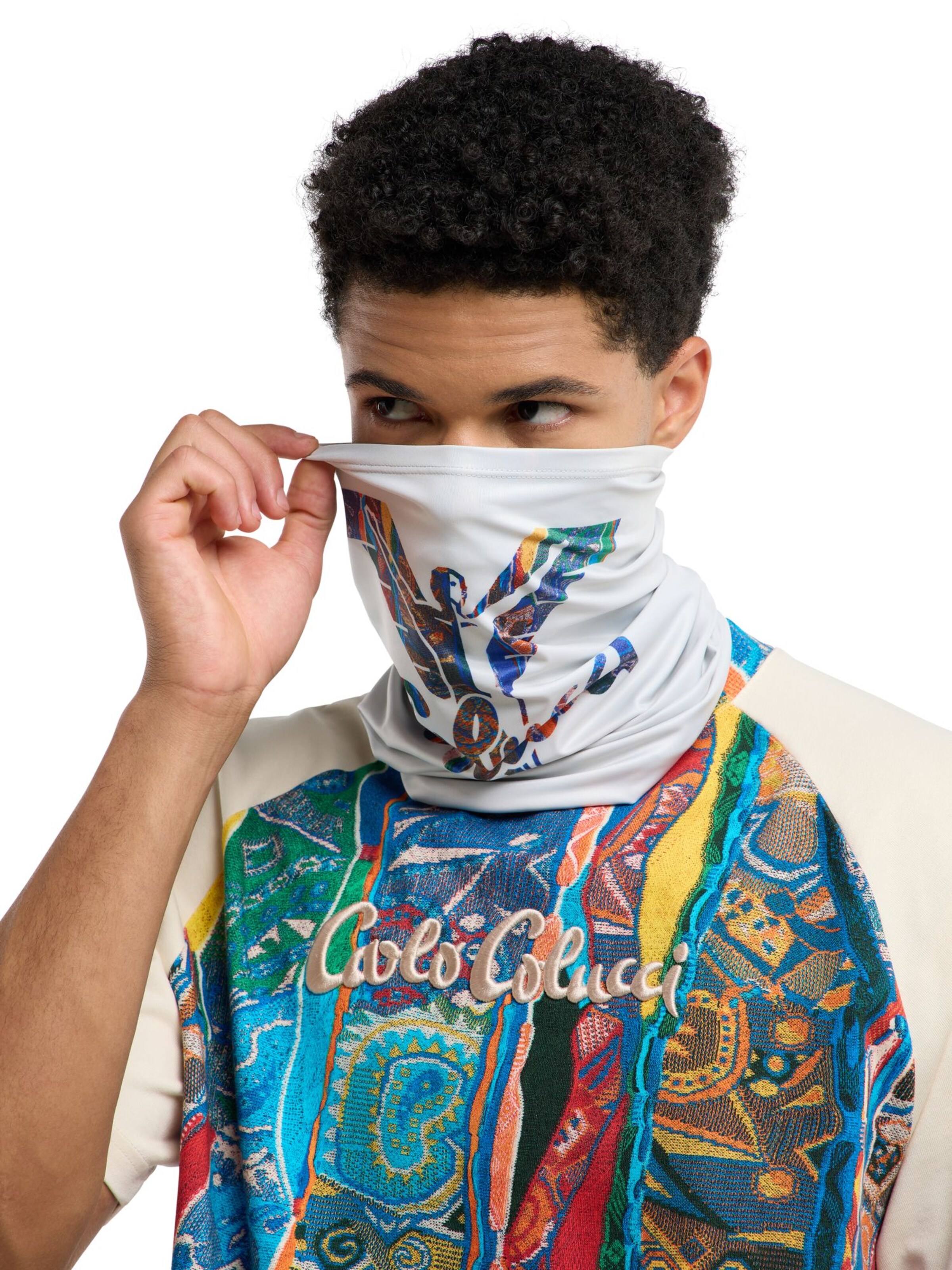 Carlo Colucci Loop scarf 'Fabbro' in White: front