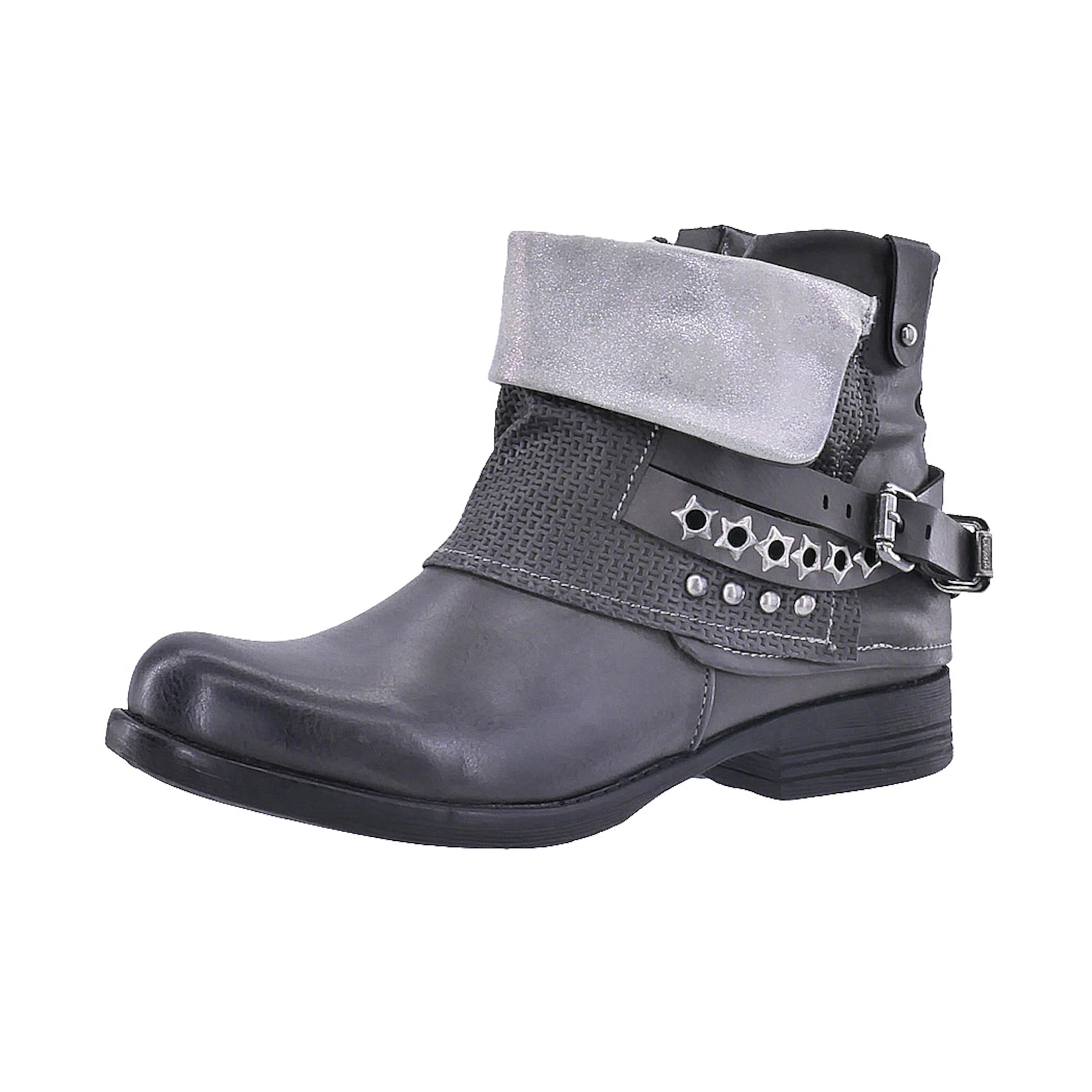 Elara Stiefelette ' Biker Boots ' in Grau: Vorderseite