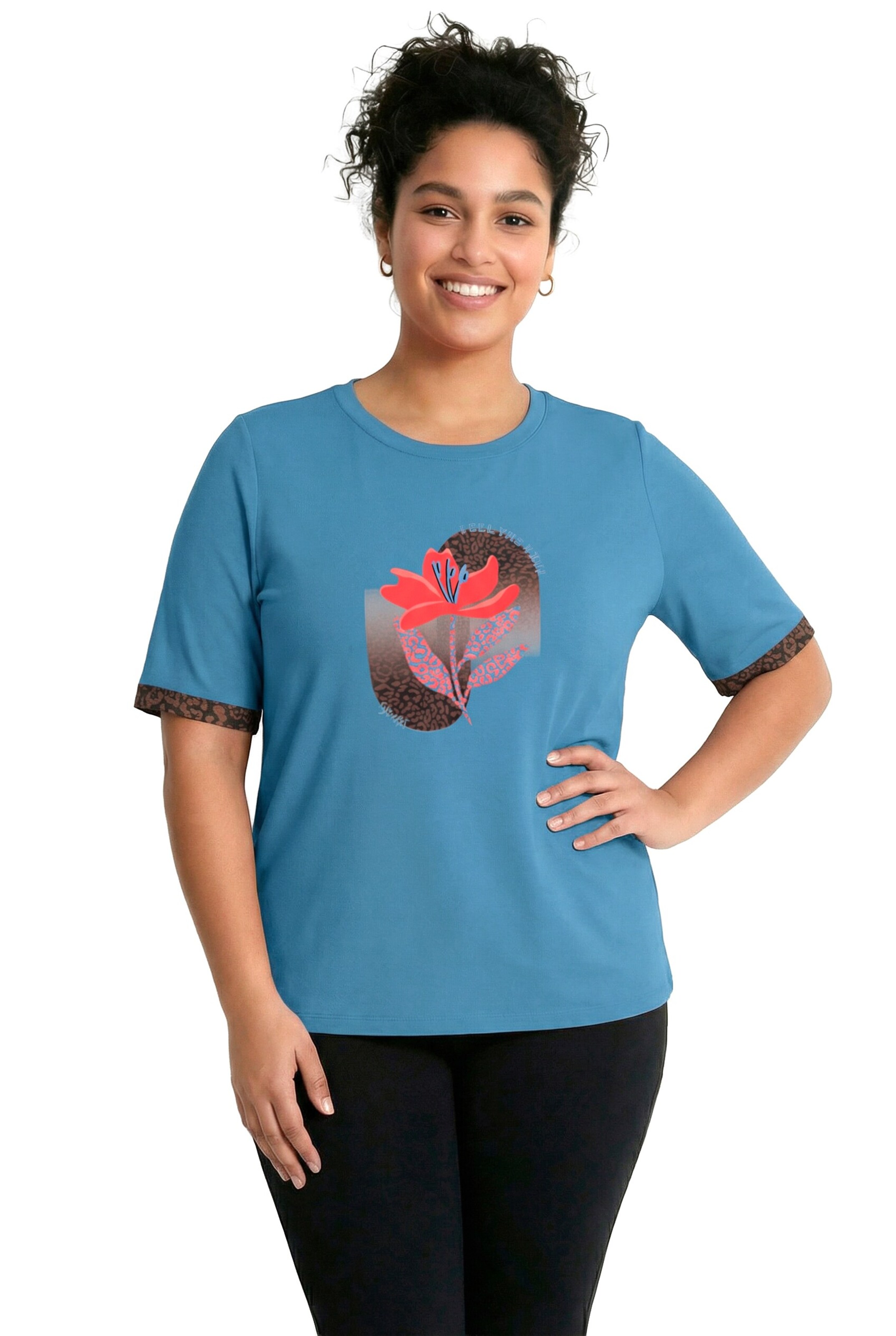 Ulla Popken Shirt in Blau: Vorderseite