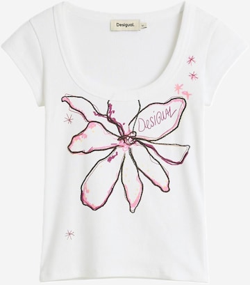 Tricou de la Desigual pe alb: față
