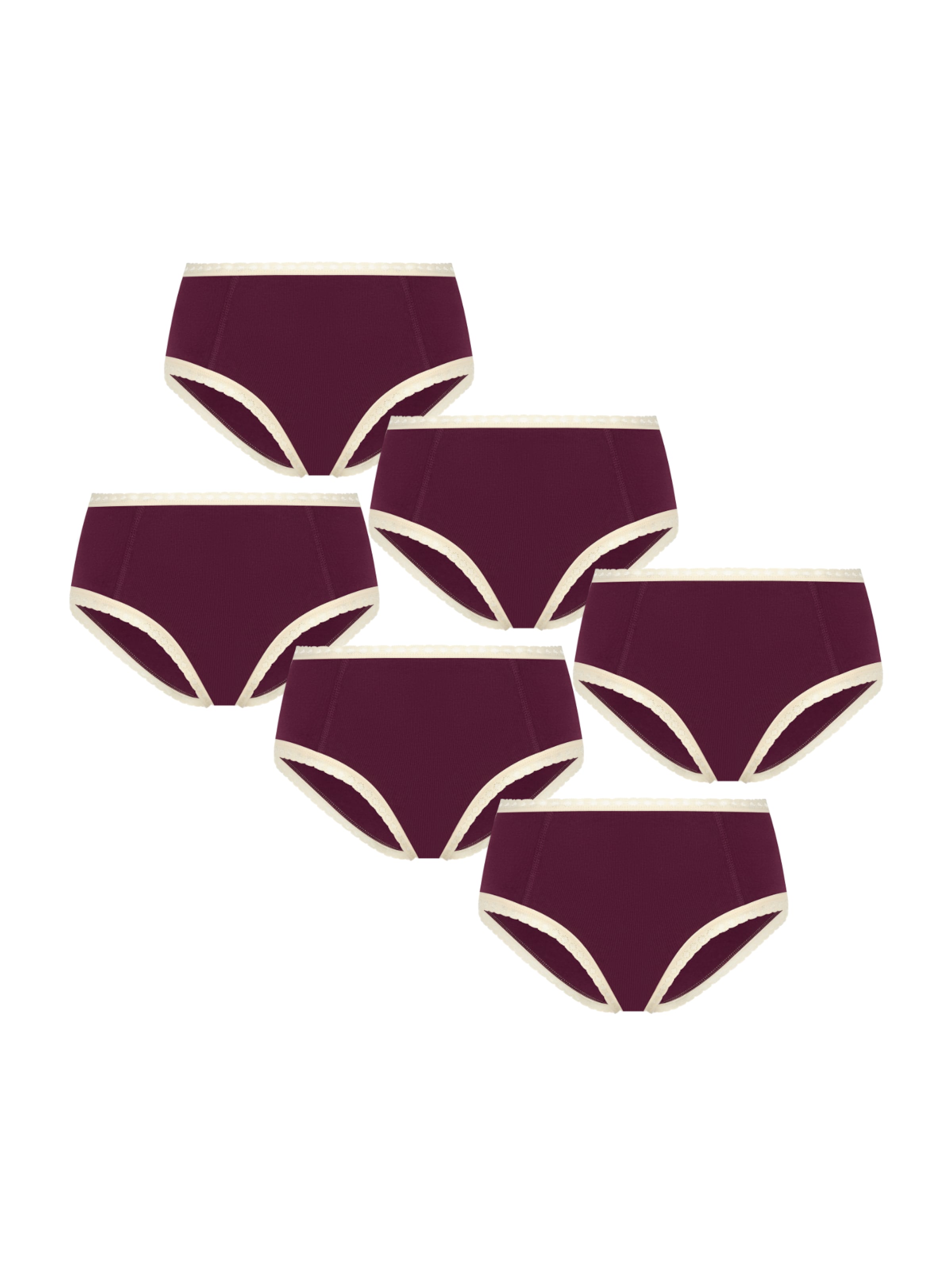 Albero Natur Panty 'Bio Baumwoll 6er Pack Damen Hipster mit Spitze' in Purple: front