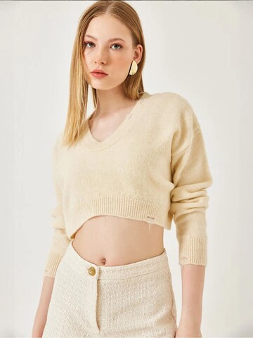Pull-over Bianco Lucci en beige
