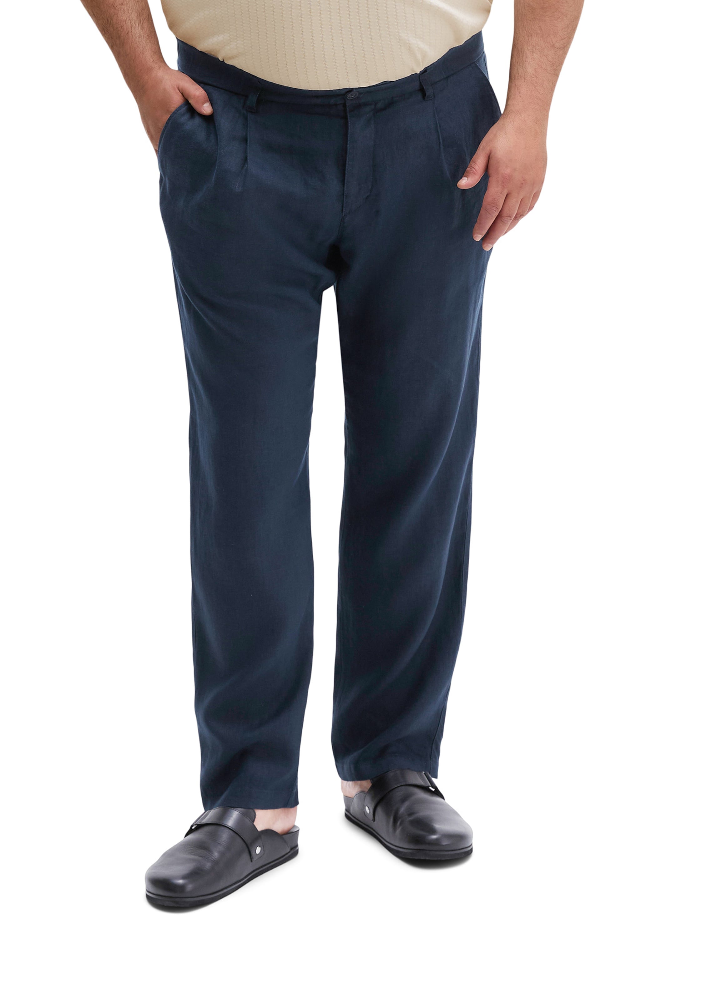 Marc O'Polo Tapered Broek in Blauw: voorkant